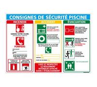 Signalétique.biz France - Panneau - Consignes de Sécurité des Piscines - Plastique rigide PVC 1,5 mm - Dimensions 420 x 300 mm - Protection Anti-UV