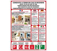 Signalétique.biz France - Panneau Consignes Incendie Hôtel - Protection anti-UV - Dimensions 210x300 mm - Plastique rigide PVC 1,5 mm