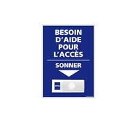 Signalétique.biz France - Panneau de signalisation APPEL RAMPE D'ACCES + Sonnette intégrée (G1110) - 150 x 210 mm - Plastique PVC 1,5 mm - Plastique PVC 1,5 mm -