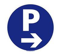 Signalétique.biz France - Panneau de signalisation en flamand PVC 1mm. Signalisation flamande disponible en plusieurs tailles - Diamètre 350 mm - Parking flèche à droite -