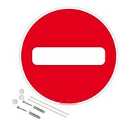 Signalétique.biz France - Panneau de signalisation rétro réfléchissant rond prépercé PVC ou ALU diam 250mm ou 300mm + Kit de fixation pour pose facile, rapide - Sens interdit -