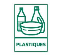 Signaletique.biz France Panneau de Tri Selectif Plastiques Adhesif 150 x 210 mm