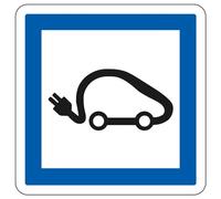 Signalétique.biz France - Panneau d'indication des services Poste de recharge de véhicules électriques CE15i Signalisation Carré Fond blanc ECOLIGN Panneau Securite Routiere - Gamme Ecolign - 350 mm