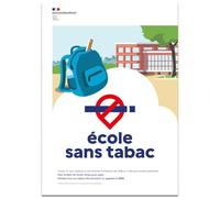 Signalétique.biz France - Panneau "Espace sans tabac" - ECOLE - PVC 15x21 - Conforme Décret 2025-582 - Interdiction de fumer