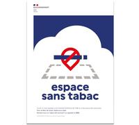Signalétique.biz France - Panneau ''ESPACE SANS TABAC - PÉRIMÈTRE DÉLIMITÉ'' - ALUMINIUM 15x21 - Conforme Décret 2025-582 - Interdiction de fumer