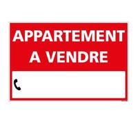 Signalétique.biz France - Panneau Immobilier Appartement à Vendre avec Oeillets aux 4 coins - Rouge - AKILUX 3,5mm - Dimensions 600x400 mm - Protection Anti-UV