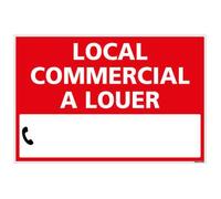 Signalétique.biz France - Panneau Immobilier Local Commercial à Louer avec Oeillets aux 4 coins + Planche de Chiffres - Rouge - AKILUX 3,5mm - Dimensions 600x400 mm - Protection Anti-UV