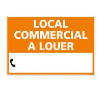 Signalétique.biz France - Panneau Immobilier Local Commercial à Louer + Planche de Chiffres - Orange - AKILUX 3,5mm - Dimensions 600x400 mm - Protection Anti-UV