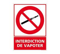 Signalétique.biz France - Panneau Interdiction de Vapoter. Cigarette Électronique Interdite. Sticker Vapote Interdite, Panneau PVC, Alu - 210 x 300 mm - Adhésif