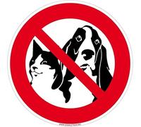Signalétique.biz France - Panneau Interdit Aux Animaux. Signalisation Interdiction Animaux. Sticker Animaux Interdits, Panneau PVC, Alu - Diamètre 450 mm - Aluminium 2 mm - Aluminium 2 mm -