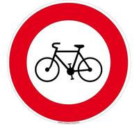 Signalétique.biz France Panneau Interdit aux Vélos Diamètre 280 mm PVC 1,5 mm