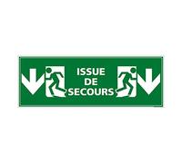 Signalétique.biz France Panneau Issue Secours Flèches vers le Bas,PVC, Alu350 x 125 mm