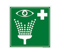 Signaletique.biz France Panneau Lave Oeil 125 x 125 mm Signalisation Evacuation et Secours PVC 1.5 mm