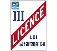 Signalétique.biz France - Panneau Licence III - Personnalisable avec Logo de Votre Département - Hautes Pyrenées - 150 x 200 mm - Aluminium 2 mm - Protection Anti UV