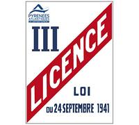 Signalétique.biz France - Panneau Licence III - Personnalisable avec Logo de Votre Département - Pyrenées-Atlantiques - 150 x 200 mm - Aluminium 2 mm - Protection Anti UV