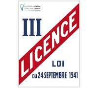 Signalétique.biz France - Panneau Licence III - Personnalisable avec Logo de Votre Région - Région Corse - 150 x 200 mm -Aluminium 2 mm - Protection Anti UV