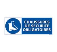 Signalétique.biz France Panneau Obligation Chaussures de Securite 210 x 75 mm PVC 1,5 mm