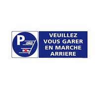 Signaletique.biz France Panneau Parking Marche Arriere Rectangulaire 350 x 125 mm Aluminium 2 mm