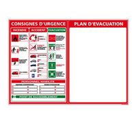 Signalétique.biz France - Panneau Plan d'Évacuation - Affiche pour entreprise - Protection anti-UV - Dimensions 210x300 mm - Adhésif