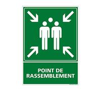Signalétique.biz France - Panneau Point Rassemblement Aluminium 210 x 300 mm Norme ISO 7010