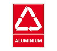 Signalétique.biz France - Panneau Recyclage ALUMINIUM, Tri sélectif des déchets alu. Recyclage en déchetterie. Autocollant, PVC ou Alu, au choix - 300 x 420 mm - Aluminium 2 mm - Aluminium 2 mm -