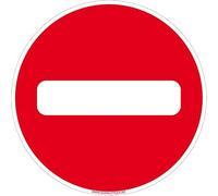 Signalétique.biz France - Panneau Sens Interdit. Interdiction de Circuler. Signalisation Interdiction. Sticker Sens Interdit, Panneau PVC, Alu - Diamètre 250 mm - Plastique PVC 1,5 mm