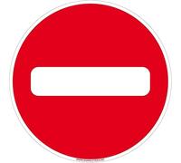Signalétique.biz France - Panneau Sens Interdit. Interdiction de Circuler. Signalisation Interdiction. Sticker Sens Interdit, Panneau PVC, Alu - Diamètre 450 mm - Plastique PVC 1,5 mm