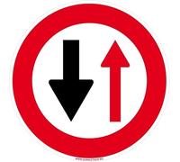 Signalétique.biz France - Panneau temporaire en plastique COMACEL 650 mm - Accès interdit - Cédez le passage