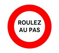 Signalétique.biz France - Panneau temporaire réfléchissant en plastique COMACEL 650 mm - Avancer au pas