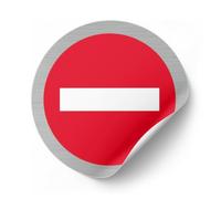 Signalétique.biz France - Plaque de porte Sens Interdit (Q0189) - Diamètre 83 mm - Adhésif aspect aluminium brossé