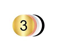 Signalétique.biz France - Plaque Gravée Boite Aux Lettres - Numéro de Maison à Personnaliser - Diamètre 4 cm - Aspect Or Brossé avec Écriture Noir