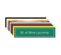 Signalétique.biz France - Plaque Gravée Pour Boîte Aux Lettres à PersonnaliserAvec Votre Nom et Prénom - Dimensions 10 x 2,5 Cm - Coloris Vert Avec Écriture Blanc