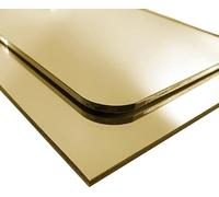 Signalétique.biz France - Plaque Miroir synthétique Or 3 mm - Dorée - PMMA XT - 600 x 800 mm - Bords arrondis