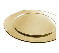 Signalétique.biz France - Signalétique.biz France Miroir Rond Mural 16 cm - Plaque Ronde Acrylique Décorative - Argent et Or