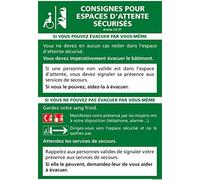 Signalétique.biz France - Signalétique.biz France - Panneau Consignes pour Espaces d'Attente Sécurisés - Protection anti-UV - Dimensions 210x300 mm - Aluminium 2 mm