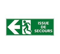 Signalétique.biz France - Signaletique.biz France Panneau Issue de Secours Fleche Gauche, Aluminium 2 mm, Format 210 x 75 mm
