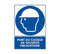 Signalétique.biz France - Signalétique.biz France Panneau Obligation Port du Casque de Securite ISO 7010-210 x 300 mm - PVC 1,5 mm