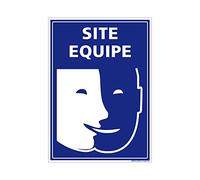 Signalétique.biz France - Signaletique.biz France Panneau Site Equipe Deficience Mentale - Signalisation Handicap - 75 x 105 mm - Adhesif