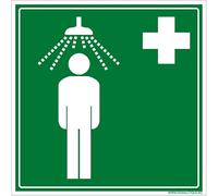 Signalétique.biz France - Signalétique.biz - Panneau Douche de Sécurité - Signalisation Évacuation et Secours - 250 x 250 mm - Plastique PVC 1,5 mm