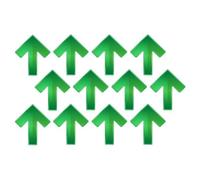 Signalétique.biz France - Signalisation Sol Spécial Commerces - Lot de 12 Flèche Adhésives Sol - 260 x 300 mm - Adhésif Avec Colle Forte - Coloris Vert