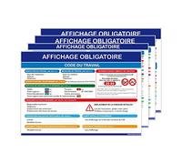 Signalétique.biz - Lot de 4 Affichages Obligatoires du Travail - Mise à Jour CSE - 210x300 mm, Adhésif