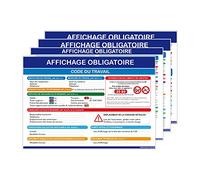 Signalétique.biz - Lot de 4 Affichages Obligatoires du Travail - Mise à Jour CSE - 300x420 mm, Adhésif