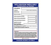 Signalétique.biz - Panneau Déclaration Préalable Travaux + Marqueur Noir - Akylux 80x120 cm avec Œillets