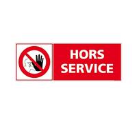 Signaletique.biz Panneau Hors Service Aluminium 2 mm Format 210 x 75 mm