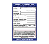 Signalétique.biz - Panneau Permis d'Aménager Camping/Parc Résidentiel + Marqueur Noir - Akylux 80x120 cm Anti-UV sans Œillets
