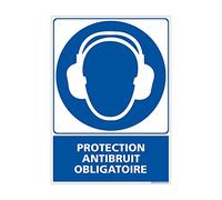 Signalétique.biz Panneau Port du Casque Anti-bruit - 300 x 420 mm - Adhésif