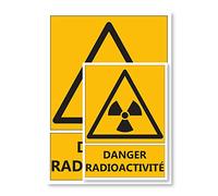 Signalétique Danger radioactivité A5 - Plastique rigide PVC - Kit de fixation inclus - Protection Anti-UV - Fabriqué en France