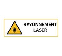 Signalétique de danger - Picto Rayonnement Laser - W004 - ISO 7010 - 297 x 105 mm - Vinyle Souple Autocollant