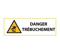Signalétique de danger - Pictogramme Trébuchement - W007 - ISO 7010 297 x 105 mm PVC 2 mm