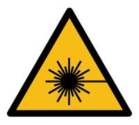 Signalétique de danger - Rayonnement laser - W004 - ISO 7010 - 50 mm - Vinyle Souple Autocollant